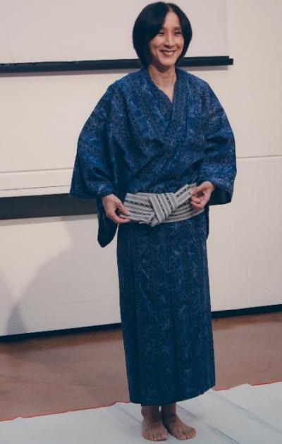 男物浴衣の着装示範