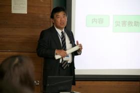 講演者の志村氏:被災地・被災者支援の実際の状況などをお話いただきました。